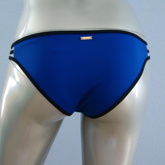 Victoria's Secret Bon Voyage Blue & Black The Strappy Cheeky Bikini Bottom XS - Picture 2 of 4